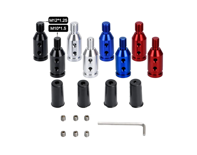 Adaptador de Manopla de Câmbio Universal de Alumínio M12x1,25mm /M10x1,5mm