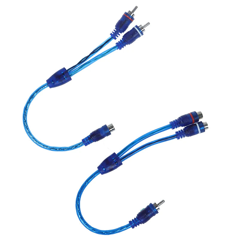 Cabo adaptador de áudio MP3 RCA Y divisor de carro