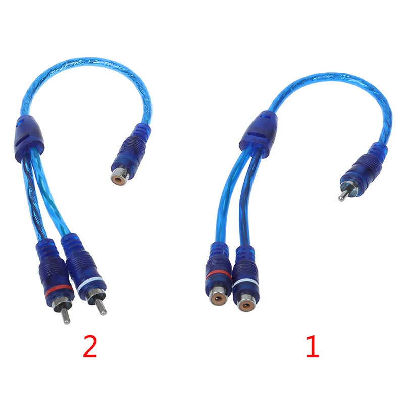 Cabo adaptador de áudio MP3 RCA Y divisor de carro