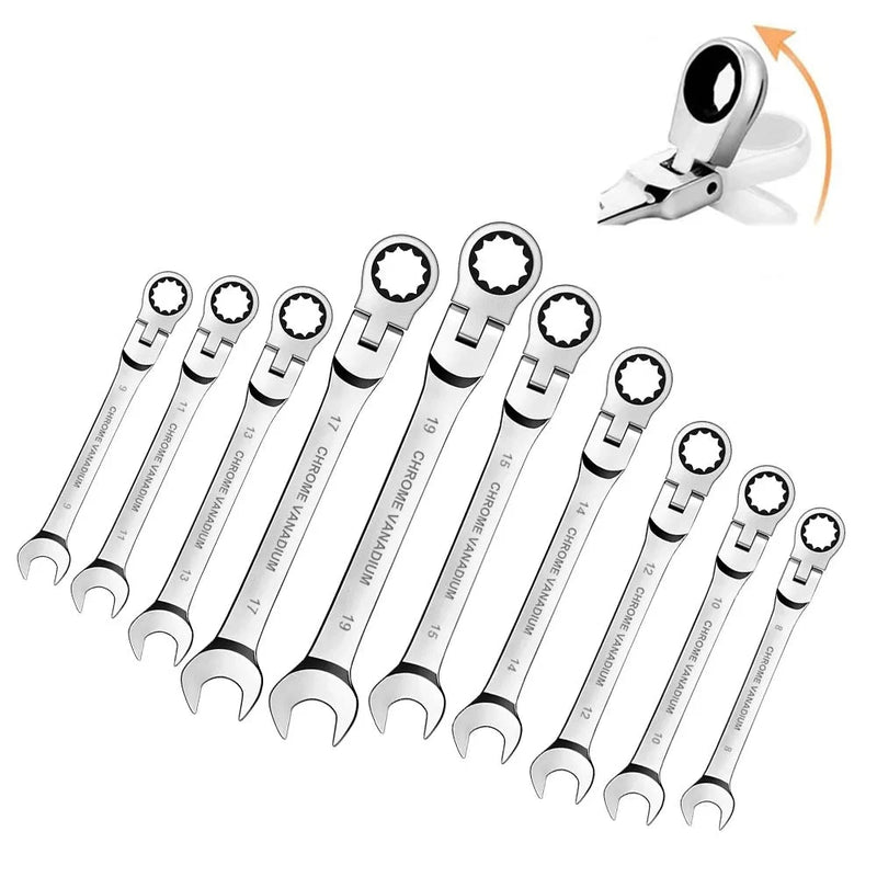 Conjunto de chave de catraca de cabeça flexível