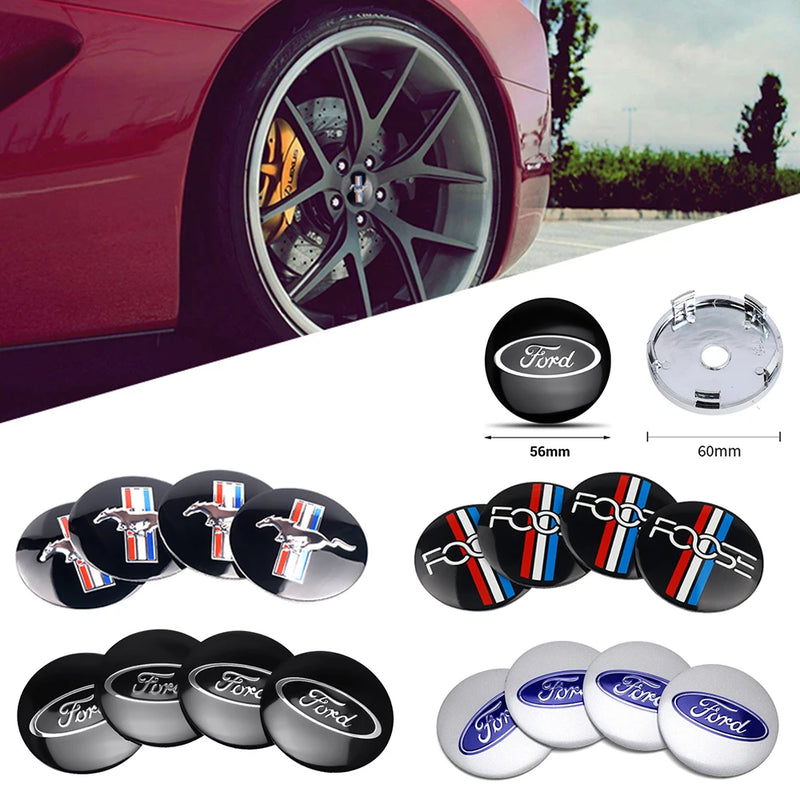 Adesivos de Tampa de roda  Ford 4 peças 56mm 60mm